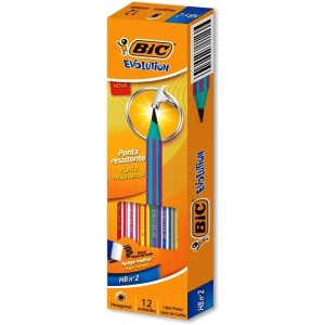 LAPIS PRETO Nº2 EVOLUTION PIJAMA C/12 BIC