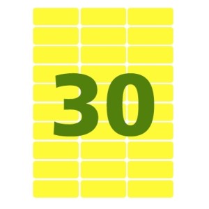 ETIQUETA CCF80 25,4x66,7MM AMARELO FLUOR 10FLS 30 POR FOLHA COLACRIL