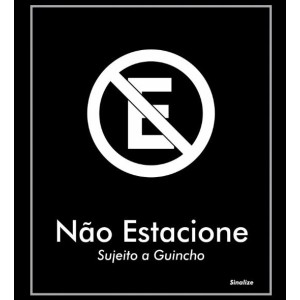 PLACA POLIESTIRENO 15x18CM GARAGEM PROIBIDO ESTACIONAR BLACK BLK09 SINALIZE
