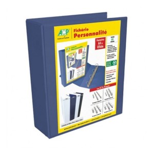 PASTA FICHÁRIO A4 LOMBO 7,5CM 4 ARGOLAS PERSONALITÉ AZUL ACP