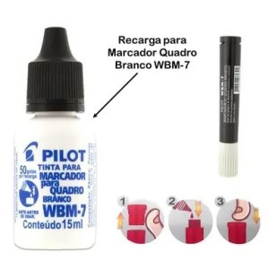 TINTA PARA MARCADOR DE QUADRO BRANCO COR PRETO 15 ML PILOT