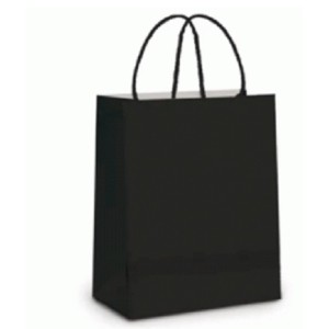 SACOLA DE PAPEL PRETA 18 X 10,5 X 27 CM REF.113 ZAGAROLLO