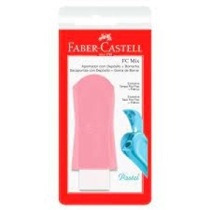 APONTADOR 1 FURO COM BORRACHA FC MIX PASTEL FABER CASTELL