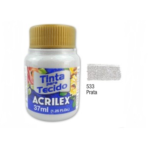 TINTA TECIDO METÁLICA 37ML 533 PRATA ACRILEX