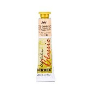 TINTA ÓLEO BISNAGA 20ML REF.304 AMARELO NÁPOLES CARNE ACRILEX