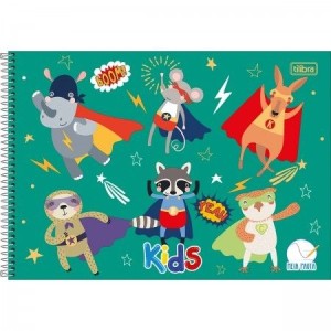 CADERNO 40FLS MEIA PAUTA CAPA DURA ESPIRAL SAPECA KIDS MASCULINO TILIBRA