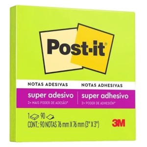 BLOCO ADESIVO POST-IT 76x76 VERDE ÁCIDO 90FLS 3M