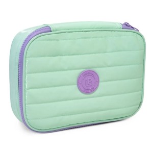 ESTOJO BOX PUFFER VERDE PASTEL POLIBRAS