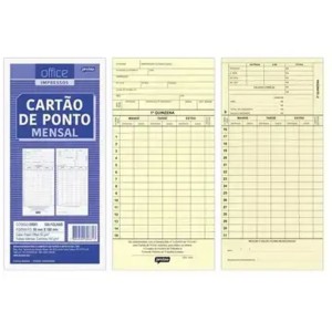 CARTÃO DE PONTO MENSAL 100FLS 69681-77 JANDAIA