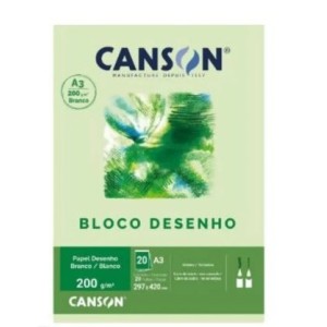 BLOCO DE DESENHO A3 200G BRANCO 20FLS CANSON