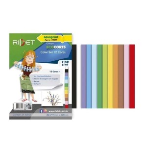 BLOCO ECOCORES A3 110G 24FLS 12 CORES NOVAPRINT