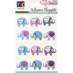ADESIVO ELEGANTE ELEFANTES REF.19393 TOKE E CRIE