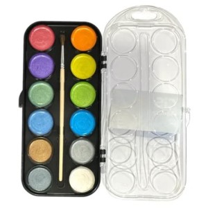 AQUARELA PASTILHA 12 CORES METÁLICAS 57332 CIS