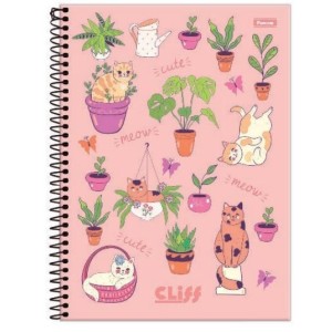 CADERNETA 1/8 80FLS CAPA DURA ESPIRAL CLIFF FEMININA FORONI