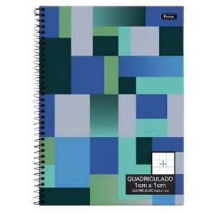 CADERNO 80FLS 1,0x1,0 QUADRICULADO UNIVERSITÁRIO CAPA DURA ESPIRAL FORONI