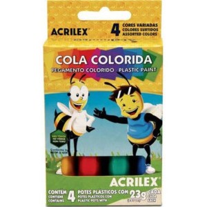 COLA COLORIDA COM 4 CORES REF.2604 ACRILEX